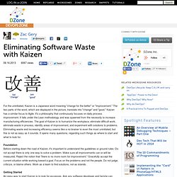 Eliminating Software Waste with Kaizen