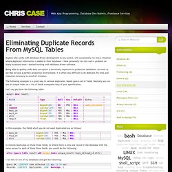 Eliminating Duplicate Records From MySQL Tables
