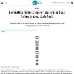 Eliminating feminist teacher bias erases boys' falling grades, study finds - LifeSite