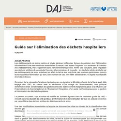 Guide sur l'élimination des déchets hospitaliers - APHP DAJ