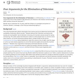 Four Arguments for the Elimination of Television - Wikipedia