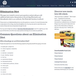 Elimination Diet FAQ