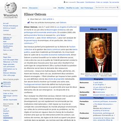 Elinor Ostrom et les "biens communs"