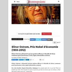 Elinor Ostrom, Prix Nobel d’économie (1933-2012)