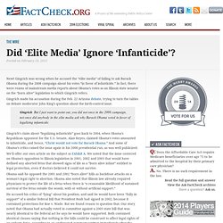 Did ‘Elite Media’ Ignore ‘Infanticide’?