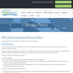 Elite Clean Steamers Privacy Policy