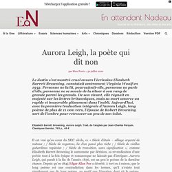 Aurora Leigh, d'Elizabeth Barrett Browning : la poète qui dit non