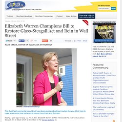 Elizabeth Warren Champions Bill to Restore Glass-Steagall Act and Rein in Wall Street