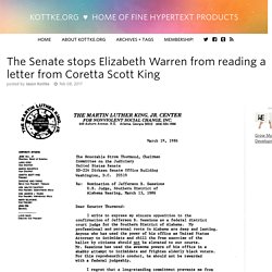 Senate stops Elizabeth Warren from reading a letter from Coretta Scott King