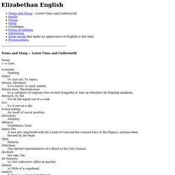 Elizabethan Slang