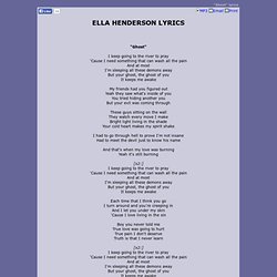 ELLA HENDERSON LYRICS - Ghost