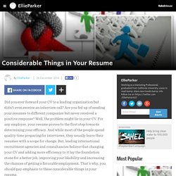 Considerable Things in Your Resume