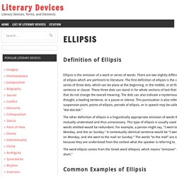 Ellipsis Examples and Definition - Literary Devices