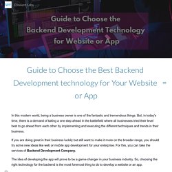 Guide to Choose the Best Backend Development technology for Your Website or App
