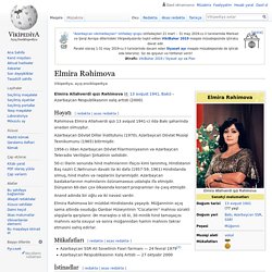 AZ - Elmira Rəhimova - Vikipediya AZ