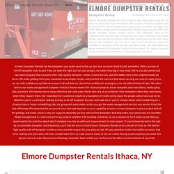 Elmore Dumpster Rentals Ithaca, NY