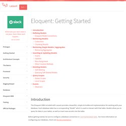 Eloquent: Getting Started - Laravel - The PHP Framework For Web Artisans