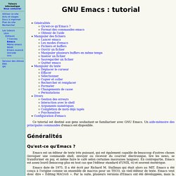 GNU Emacs : tutoriel (décembre 2012)