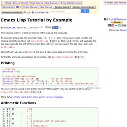 Emacs Lisp Basics