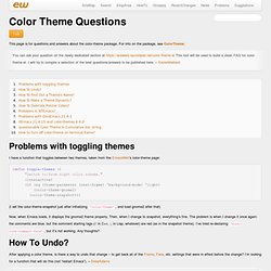 Color Theme Questions
