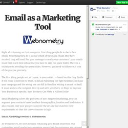 Email as a Marketing Tool