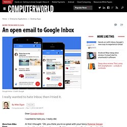 An open email to Google Inbox