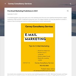 Five Email Marketing Predictions in 2021