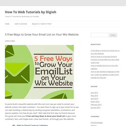 5 Free Ways to Grow Your Email List on Your Wix Website