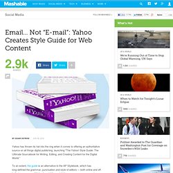 Email… Not “E-mail”: Yahoo Creates Style Guide for Web Content
