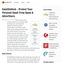 EmailOnDeck - Protect Your Personal Email From Spam & Advertisers