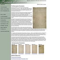 Featured Document: The Emancipation Proclamation