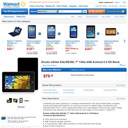 Ematic eGlide with Wi-Fi 7" Touchscreen Tablet PC Featuring Android 2.2 Operating System, Black: Computers