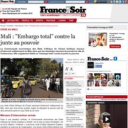 Mali : "Embargo total" contre la junte au pouvoir