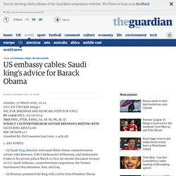 US embassy cables: Saudi king's advice for Barack Obama