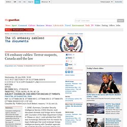 US embassy cables: Terror suspects, Canada and the law