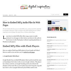How to Embed MP3 Audio Files In Web Pages With Flash Player
