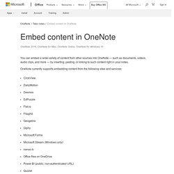 Embed content in OneNote