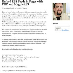 Embed RSS Feeds in Pages with PHP and MagpieRSS
