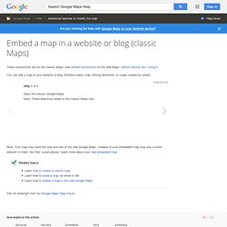 Embedding a map into a website or blog - Maps Help