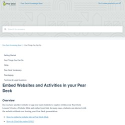 Embed Websites and Activities in your Pear Deck