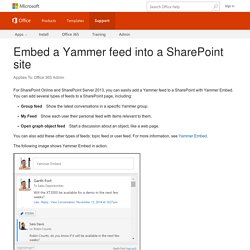 Embed a Yammer feed into a SharePoint site - Office 365