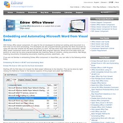 Embedding and Automating Microsoft Word from Visual Basic