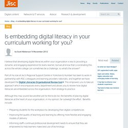 Is embedding digital literacy in your curriculum working for you?