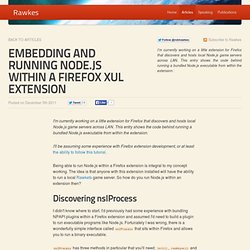 Embedding and running Node.js within a Firefox XUL extension