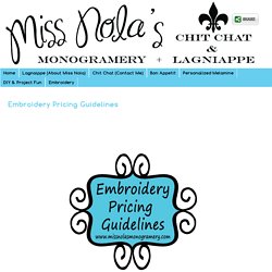 Embroidery Pricing Guidelines