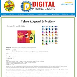 Digital Apparel - T-Shirt Embroidery Printing - Alpharetta GA