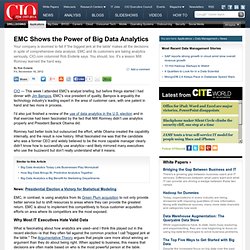 EMC Shows the Power of Big Data Analytics CIO