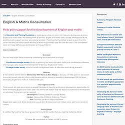 English & Maths Consultation