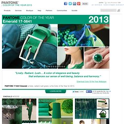 Emerald - Pantone Color of the Year 2013: - Color trends, color palettes , Pantone 17-5641 TCX.