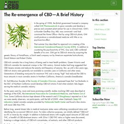 The Re-emergence of CBD—A Brief History
